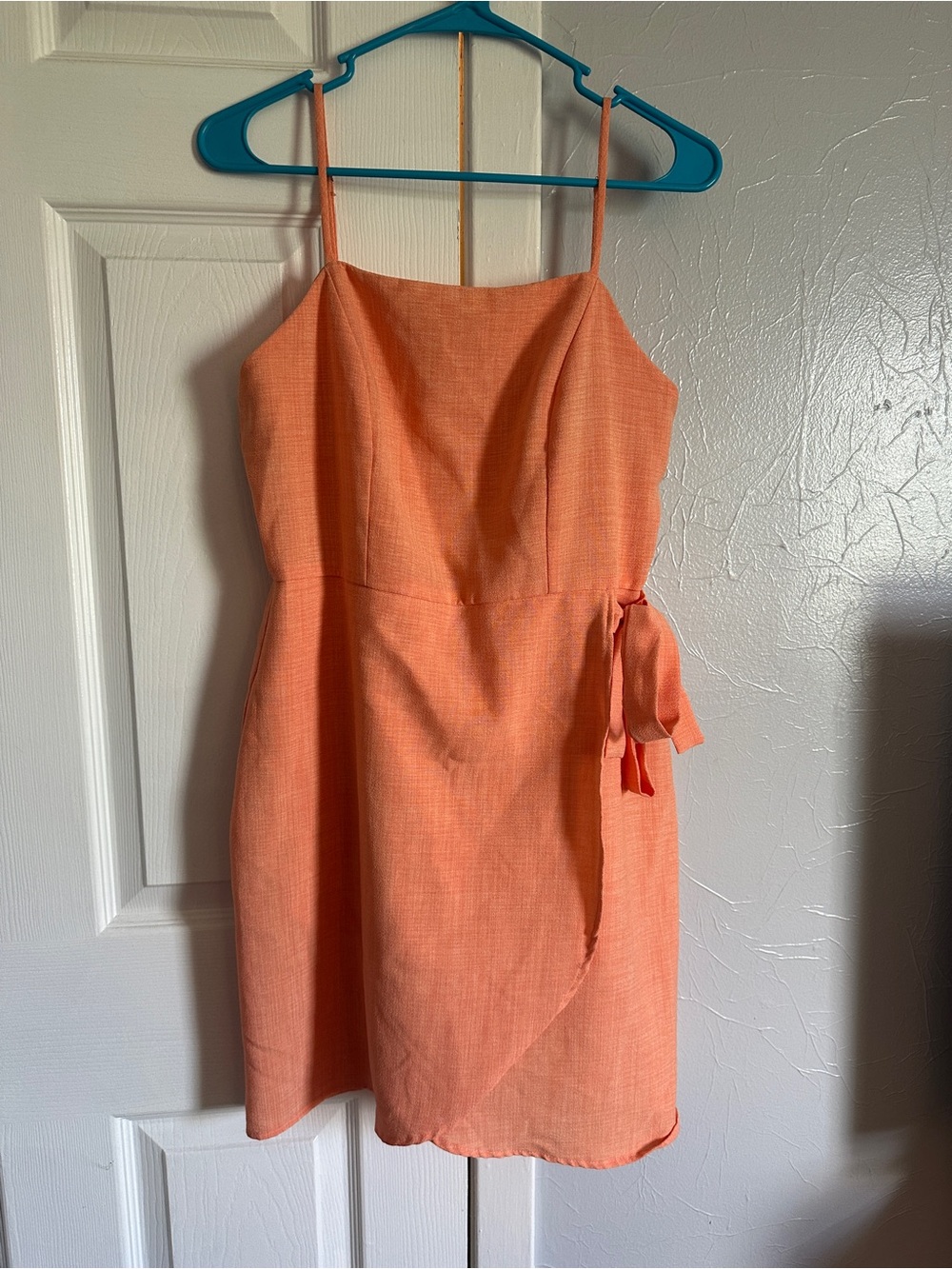 Altar’d State Women's Sleeveless Orange Tie-Waist Dress